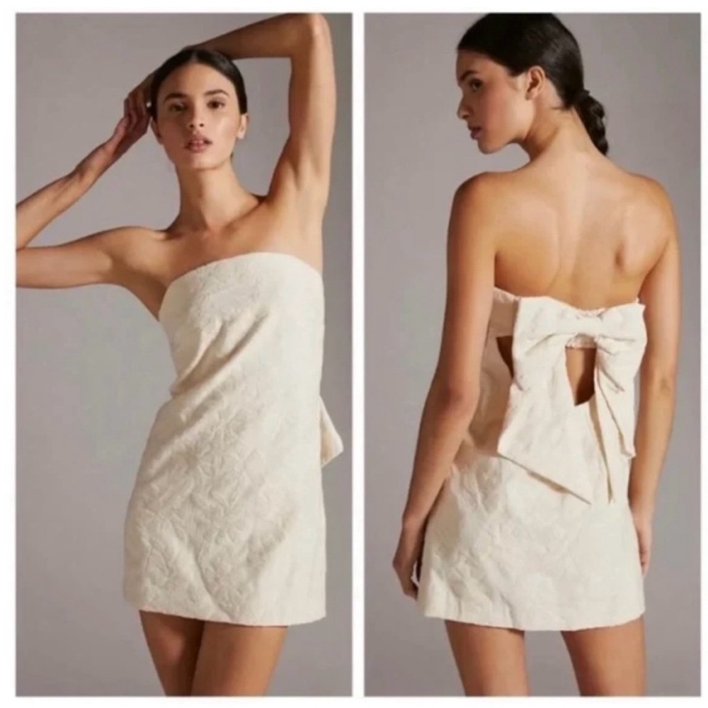 Anthropologie Cream Strapless Dress